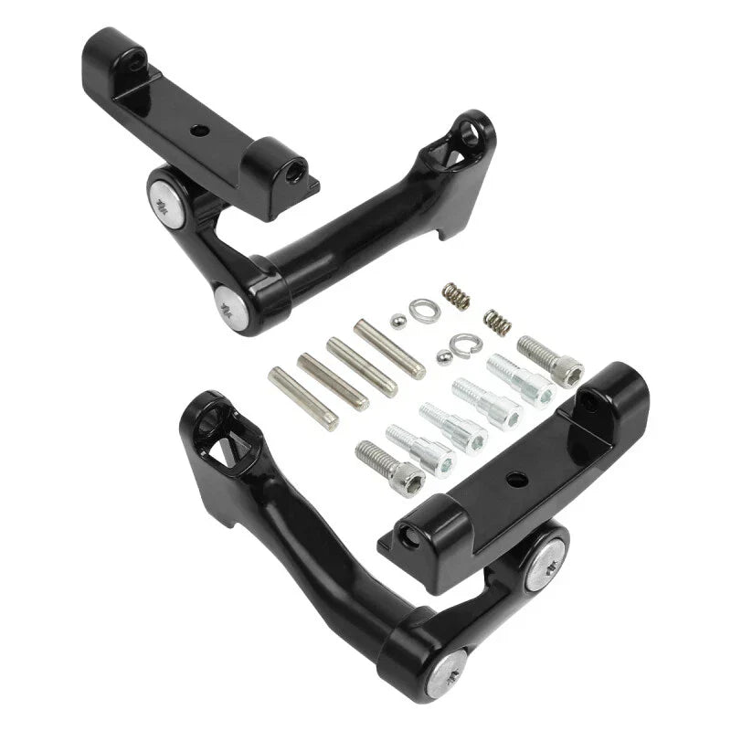 Chrome/Blk Passenger Adjustable Footboard Mount for Harley Touring (1993-2025)