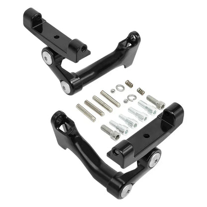 Chrome/Blk Passenger Adjustable Footboard Mount for Harley Touring (1993-2025)