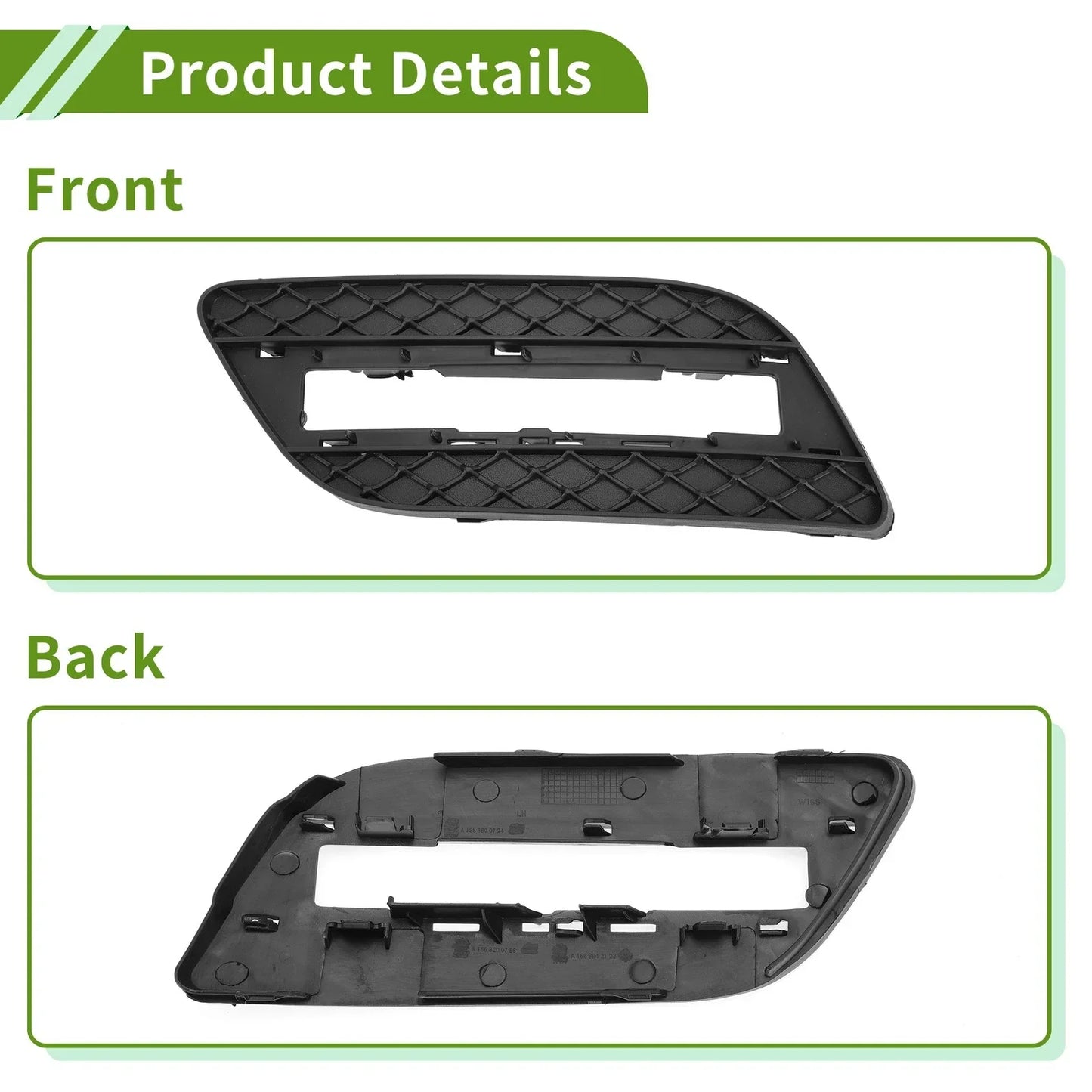 Front Left Fog Light Grill for Mercedes Benz ML550 (2012-2015)