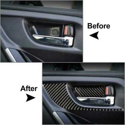 4 x Carbon Fiber Interior Door Bowl Cover Trim for Subaru Forester (2013-2018)