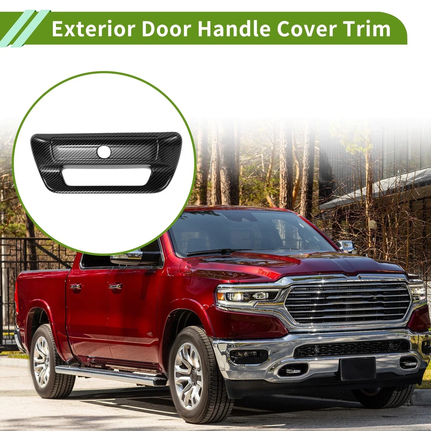 Exterior Door Handle Cover Trim for Dodge Ram 1500 2500 (2019-2025)