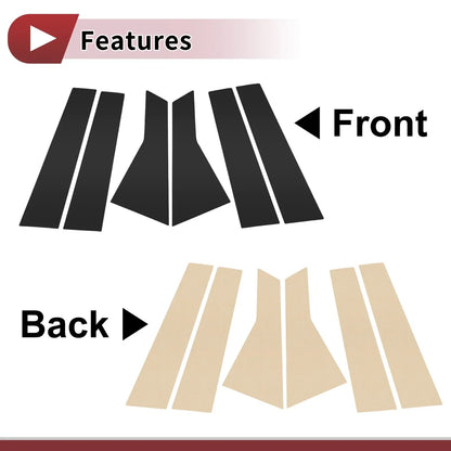 6 x Car Door Pillar Window Trims for Mercedes-Benz B-Class (2012-2019) Black
