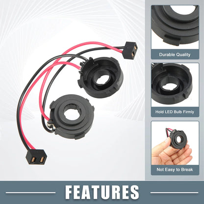 H7 LED Headlight Bulb Holder Adapter Socket for VW Golf 6/7 (2012-2020) - 2x