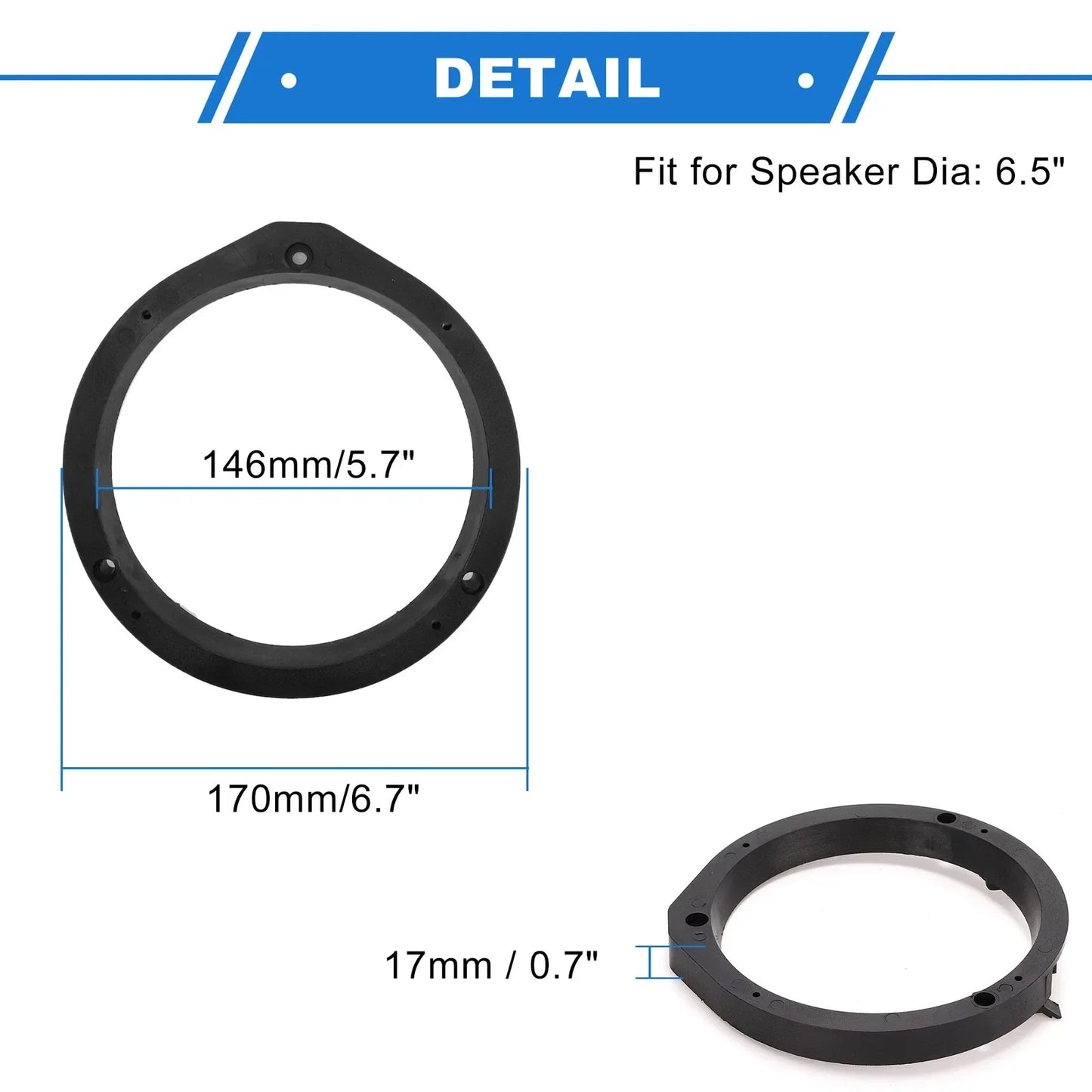 Speaker Spacer Ring for Honda Civic 6.5" Speakers 2 x Pcs