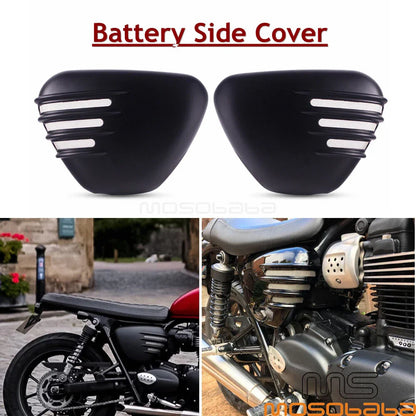 Ribbed Side Battery Panels for Bonneville Street Twin / Street Cup 900 (2016-2021)