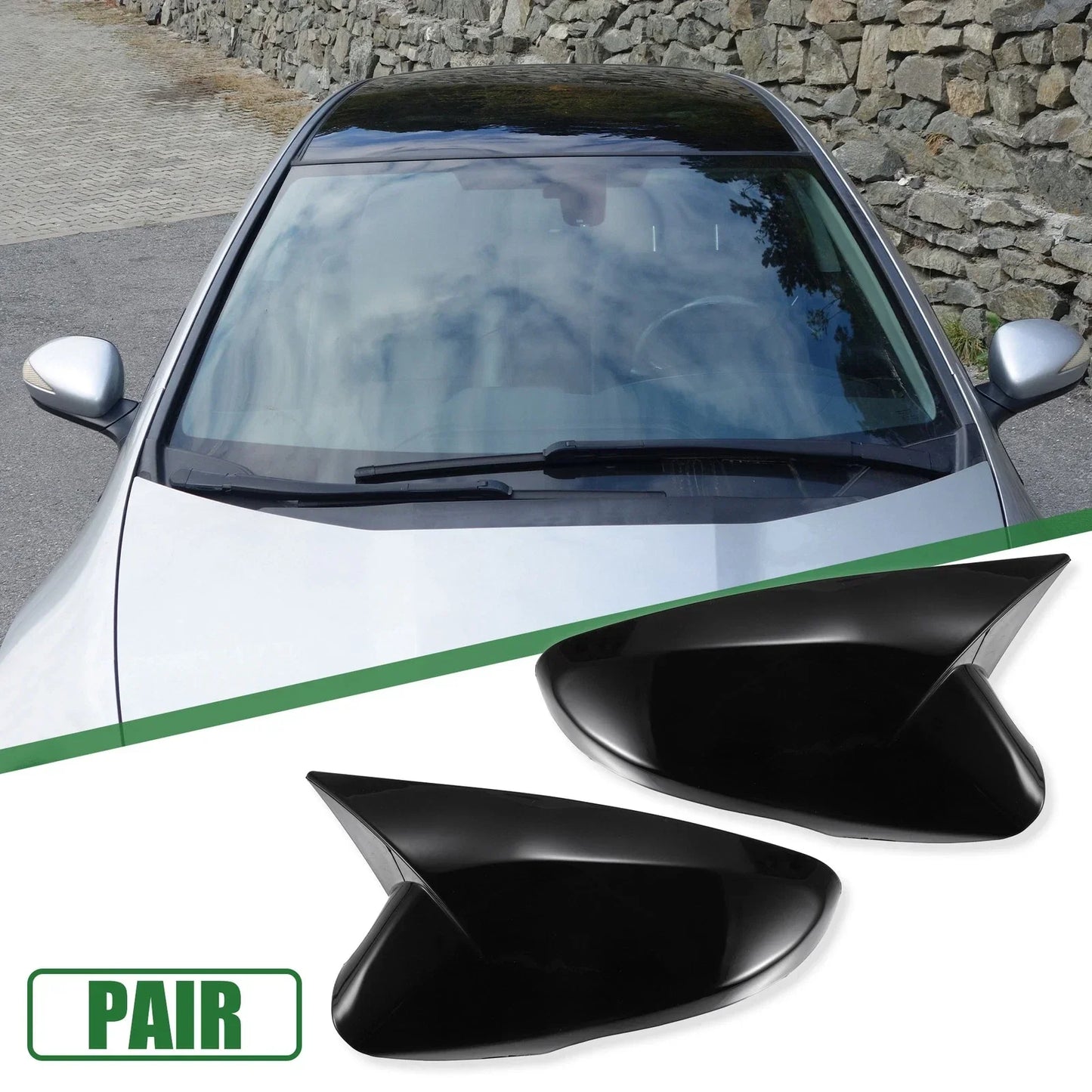 Rearview Mirror Cover Caps for Hyundai Veloster (2012-2017) Gloss Black