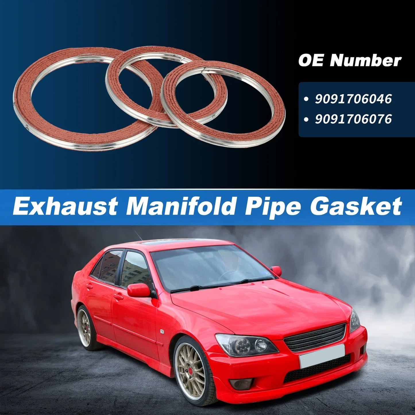 Exhaust Pipe Gasket for Lexus IS300 2001-2005 (2 x Muffler Rings)