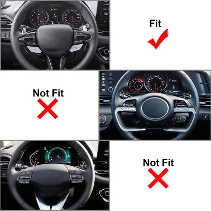Red Steering Wheel Paddle Shifter Extensions for Hyundai i30 (2019-2023)