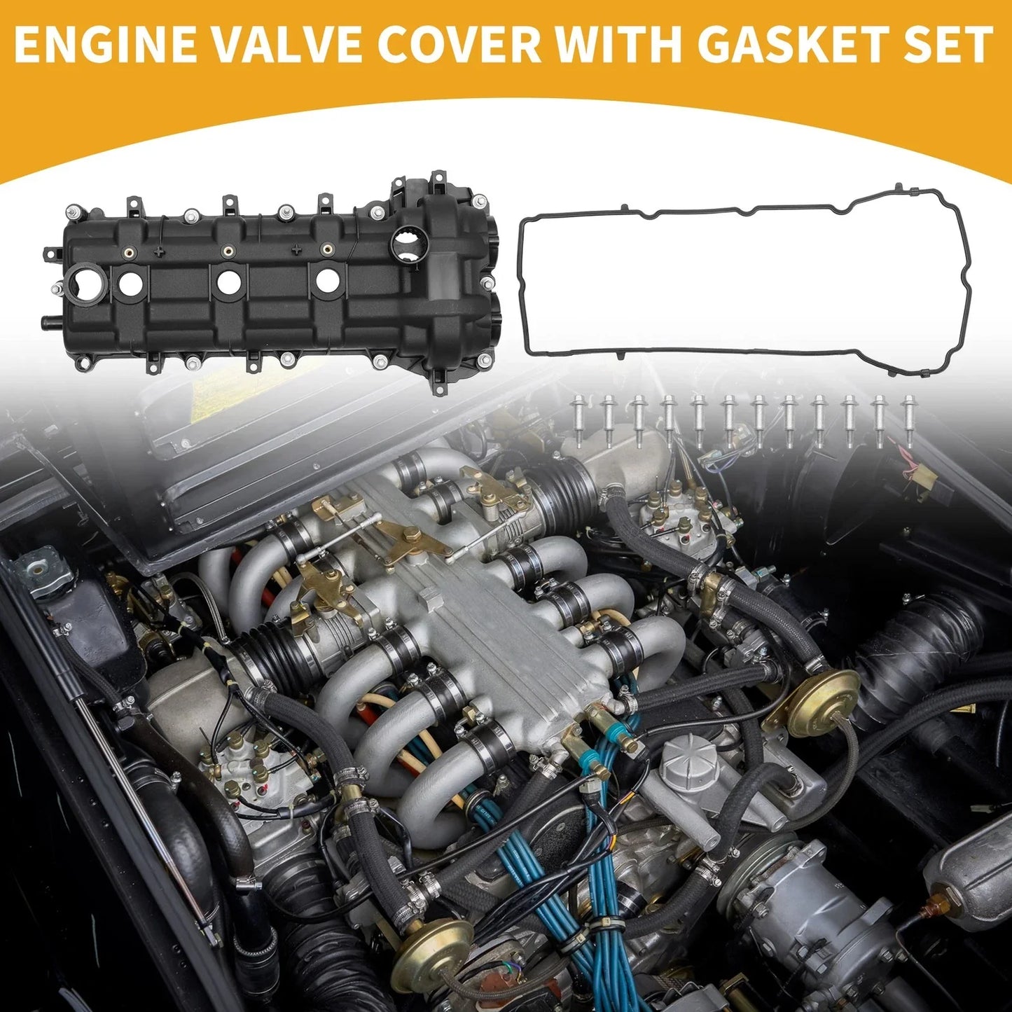 Engine Valve Cover with Gasket for Dodge Charger (2011-2023) 1 Set