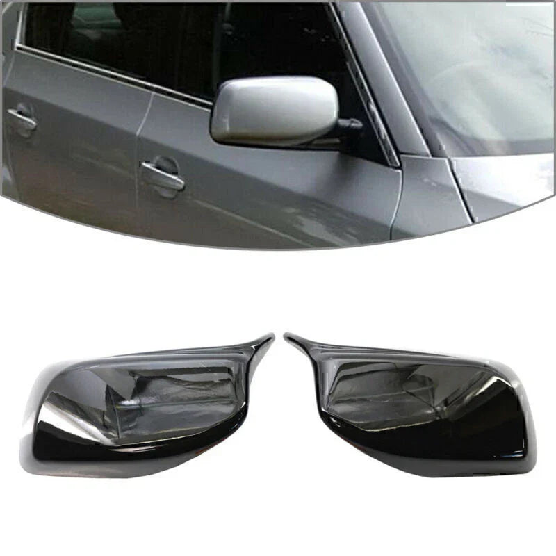 Glossy Black Rear View Mirror Covers for BMW E60 E61 (2004-2007)