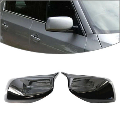 Glossy Black Rear View Mirror Covers for BMW E60 E61 (2004-2007)