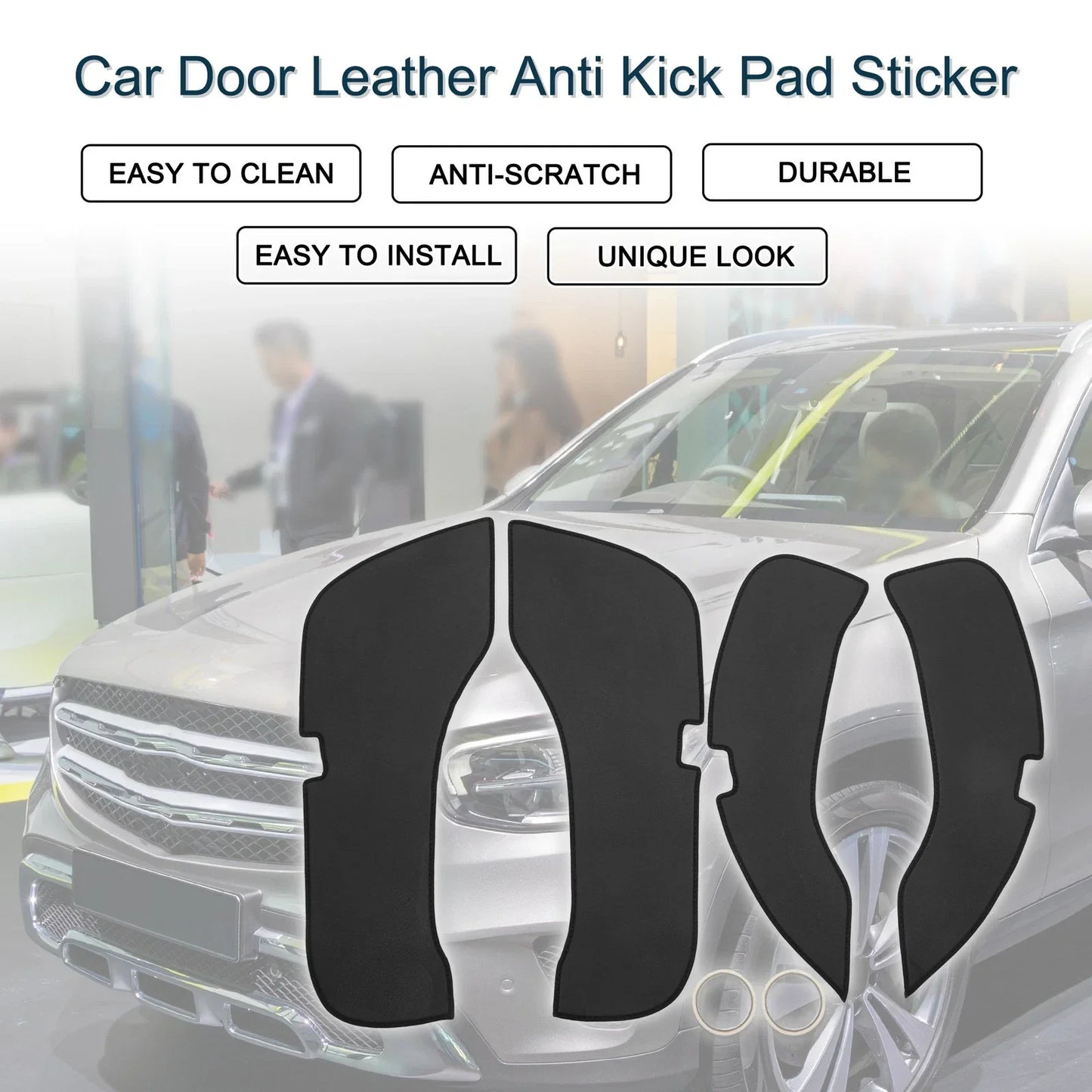 Car Door Leather Anti-Kick Pad Sticker for Mercedes-Benz GLC (2016)