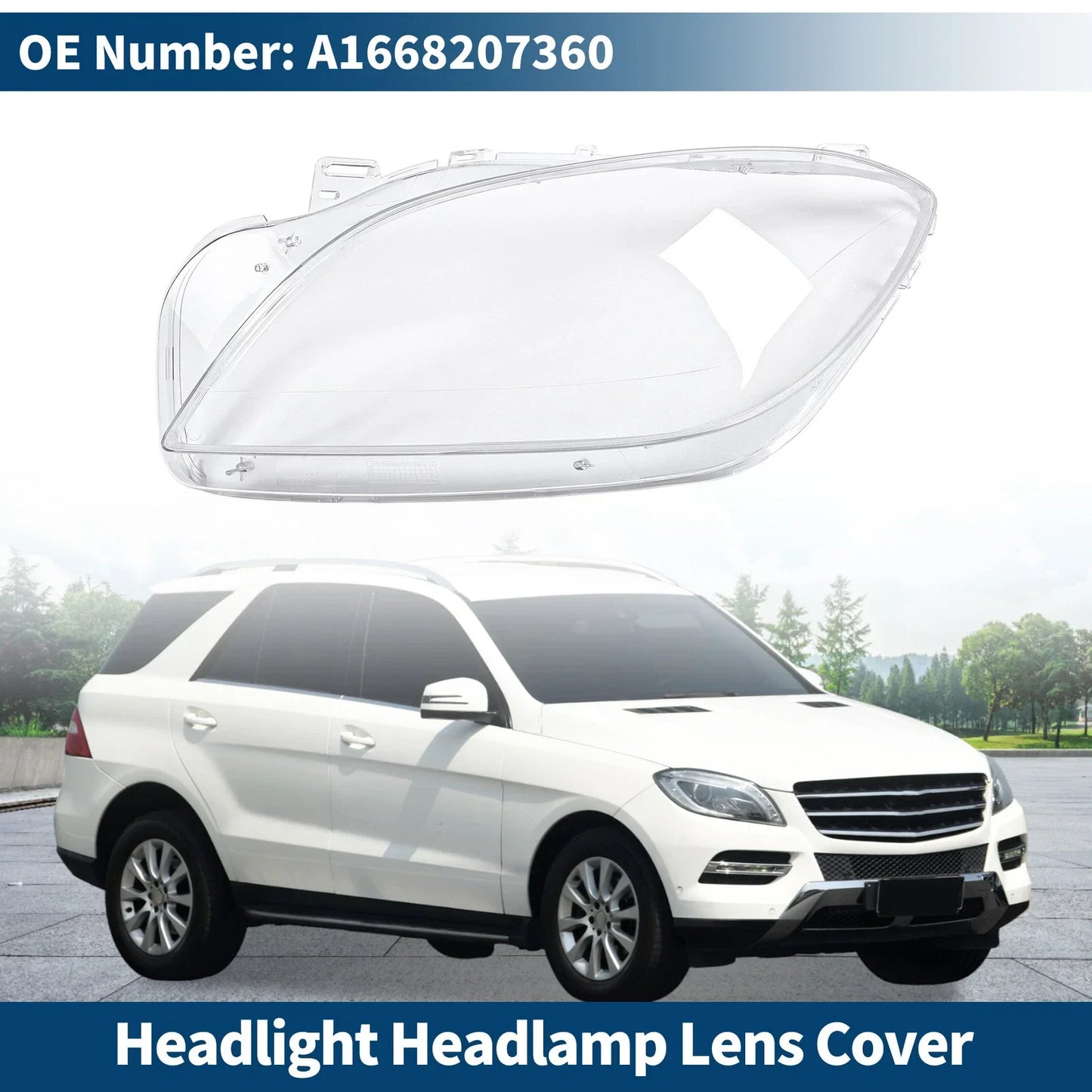 Front Left Headlight Lens Cover for Mercedes-Benz ML350 (2012-2015)