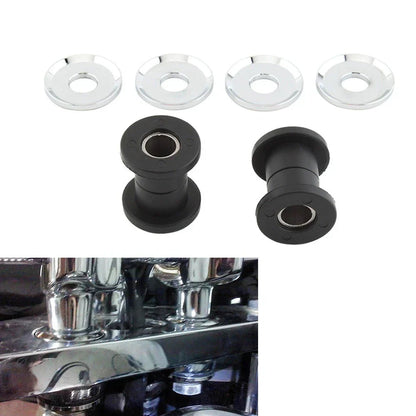 Black Silver Handlebar Riser Bushings for Harley Softail 114 (2018-2023)