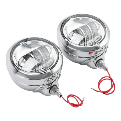4-1/2" Chrome Auxiliary Fog Lights & Housing for Harley Davidson