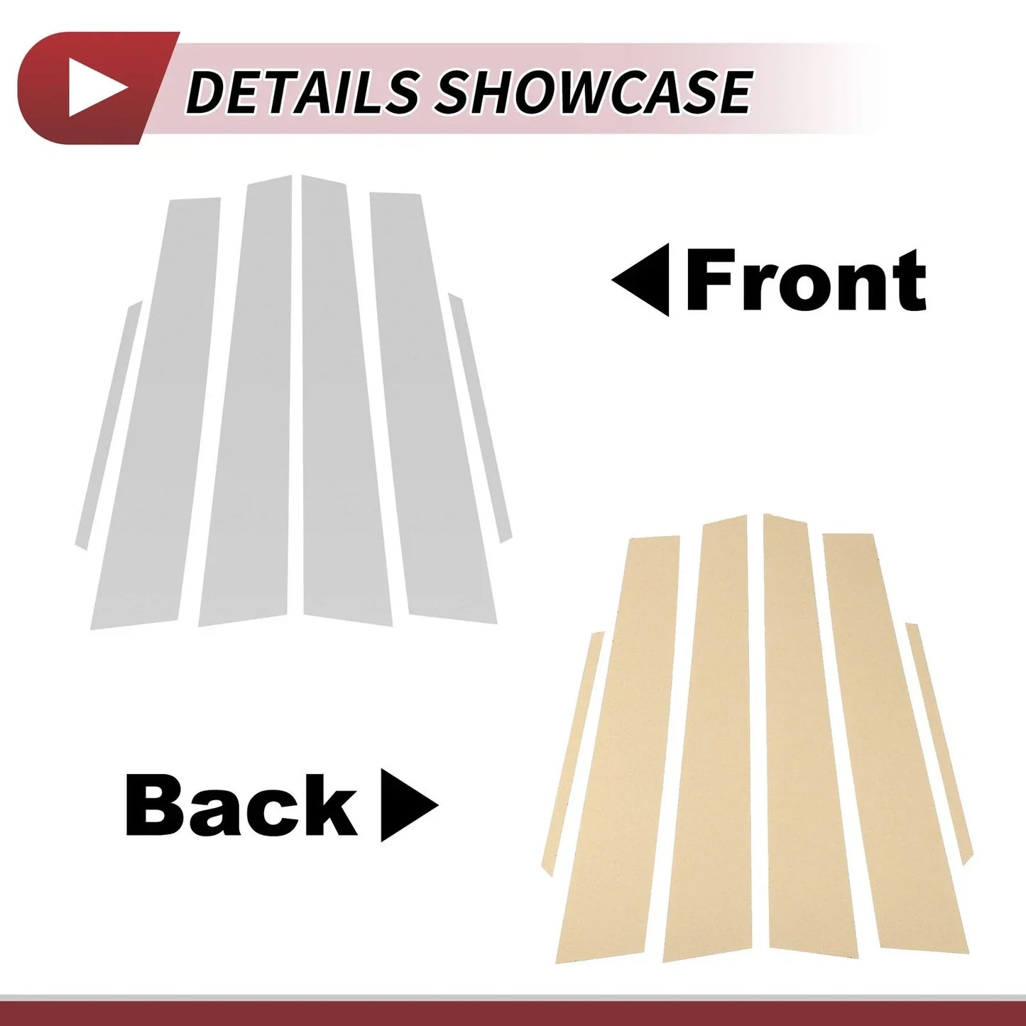 6 Pcs Door Pillar Window Trim for Lexus ES (2013-2018) Silver Tone