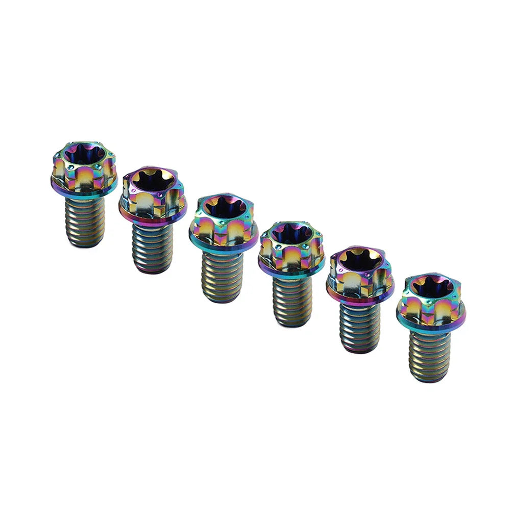 6pcs M6x40mm Titanium Torx Head Flange Bolts for Motorcycle Bicycle