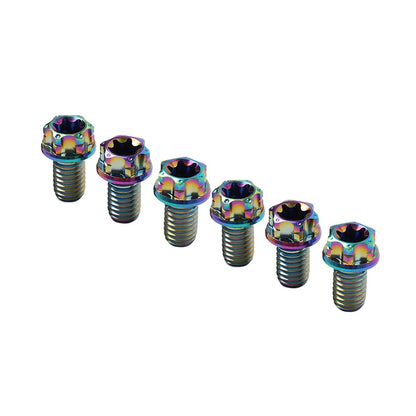 6pcs M6x40mm Titanium Torx Head Flange Bolts for Motorcycle Bicycle