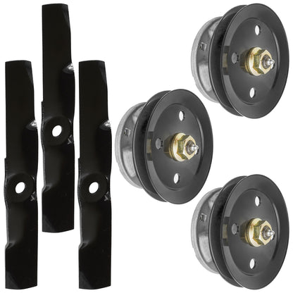 48 Inch Deck Spindle with Pulley Blade Kit for John Deere GT242 GT262 (2004–2018)