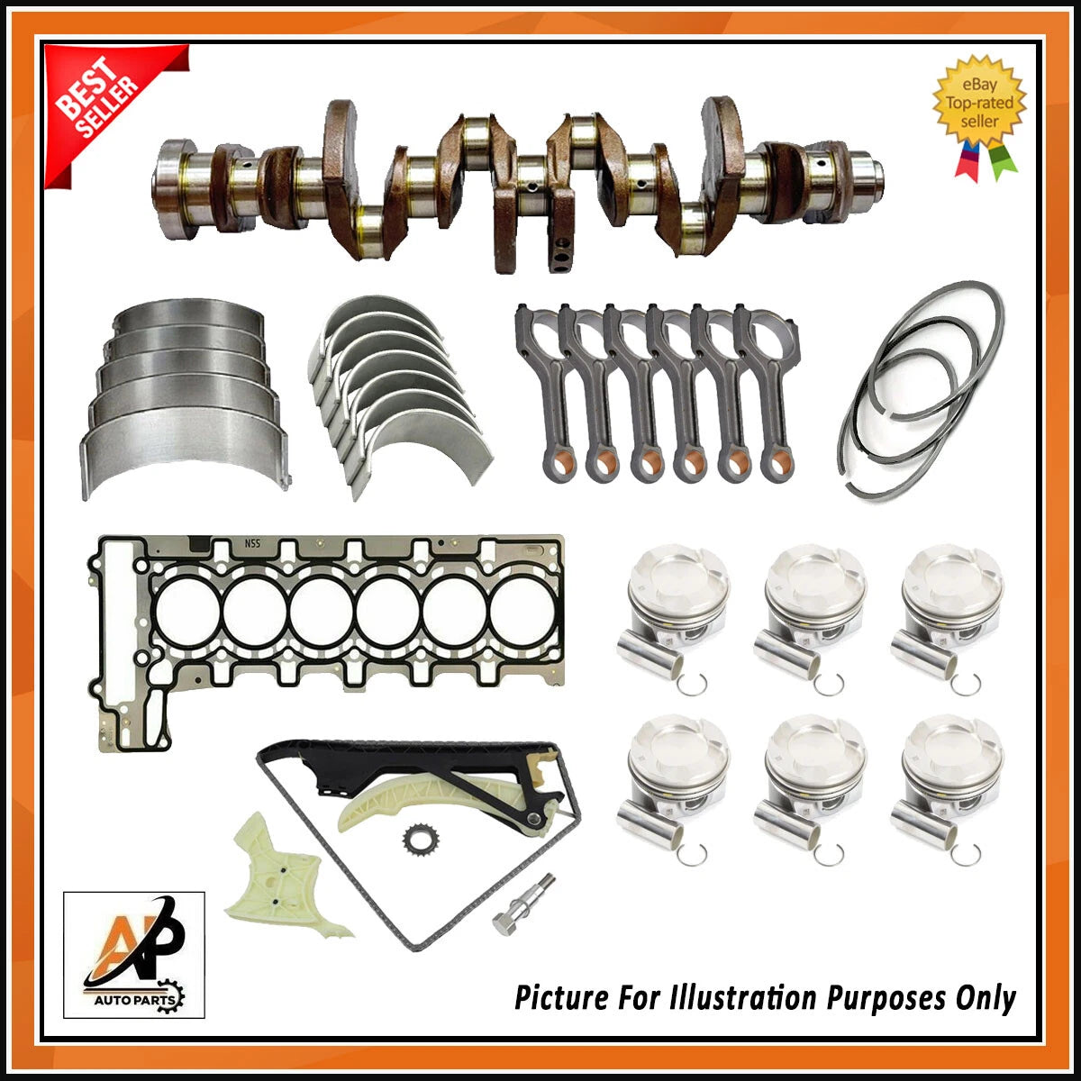 Crankshaft Rebuild Kit Replacement for BMW M135i 335i 535i 640i 740Li (N55)