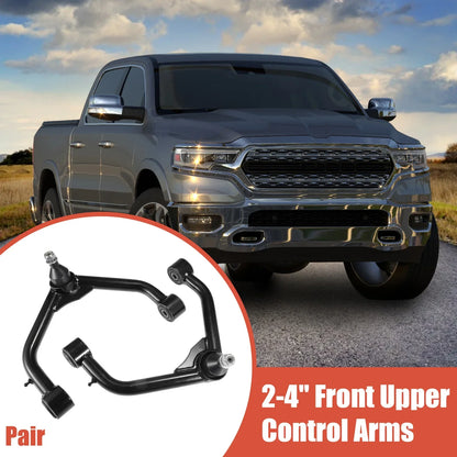 2 x 4" Front Upper Control Arms for Dodge Ram 1500 (2006-2023) Black
