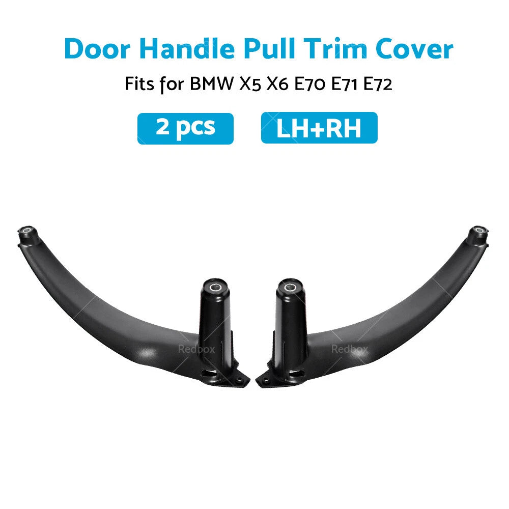 Black Door Handle Pull Trim Covers for BMW X5 E70 X6 E71 E72 (2007-2013)