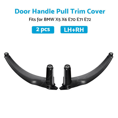 Black Door Handle Pull Trim Covers for BMW X5 E70 X6 E71 E72 (2007-2013)