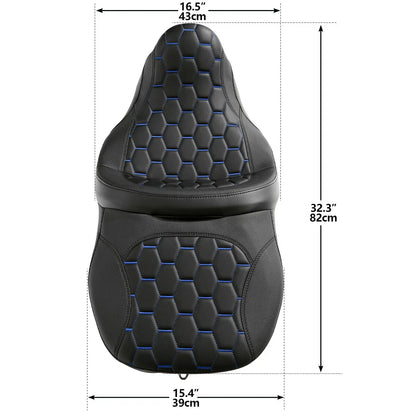 Black Rider Driver Passenger Seat for Harley Touring Street Glide (2009-2023)