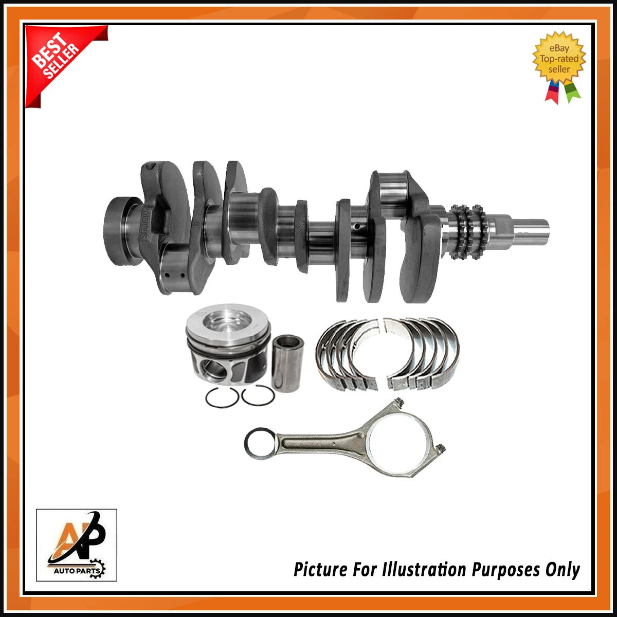 Crankshaft Engine Rebuild Kit with Con Rod and Piston Rings for Range Rover (2009–2017)