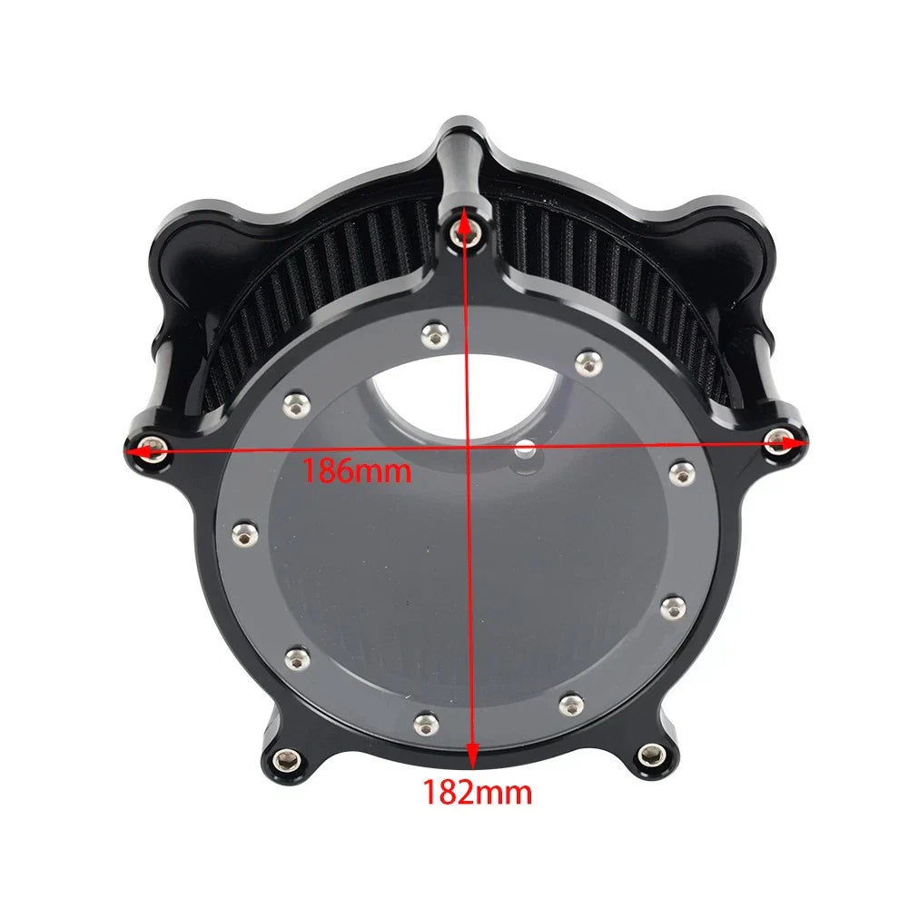 Air Cleaner Intake Filter Chrome Red for Harley Dyna Street Bob Electra Glide (2006-2023)
