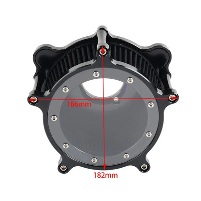 Air Cleaner Intake Filter Chrome Red for Harley Dyna Street Bob Electra Glide (2006-2023)