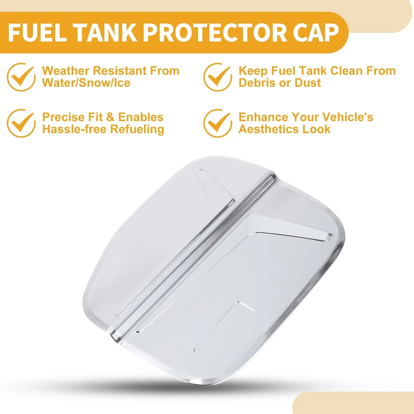 Fuel Tank Door Cap for Honda Accord 2023-2025 Gas Tank Flap Chrome Silver