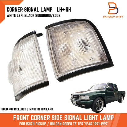 White Lens Black Trim Front Corner Signal Light for Holden Rodeo (91-97)