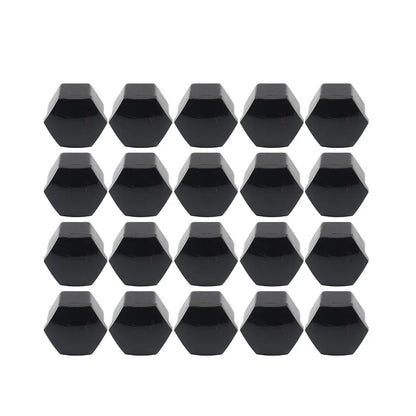 17mm Black Wheel Lug Nut Bolt Cover Caps 20Pcs for Audi