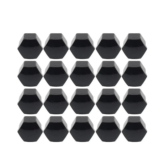 17mm Black Wheel Lug Nut Bolt Cover Caps 20Pcs for Audi