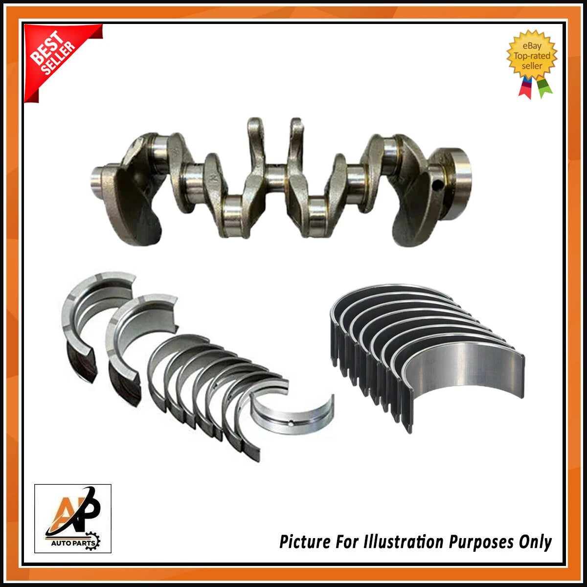 Crankshaft Alloy Steel with Bearings Replacement for BMW F30 F10 F18 (2012–2019)