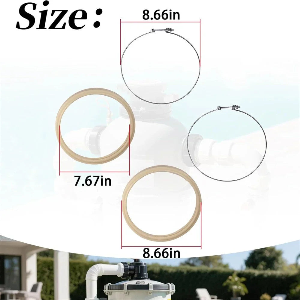 Diaphragm Gaskets with Rings for Hayward ECX5000G, Perflex EC40AC