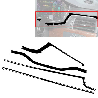 4 Pcs Piano Black Dashboard Trim Cover for Audi A4 A5 S4 RS4 (2016-2023)