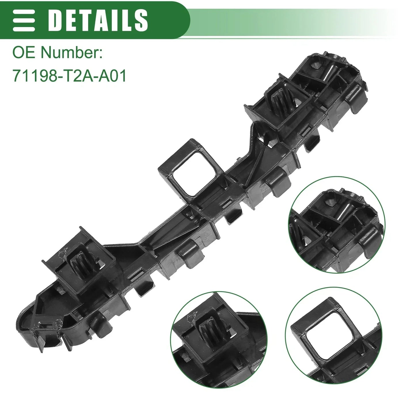 Front Bumper Support Bracket for Honda Accord (2015-2019) Black