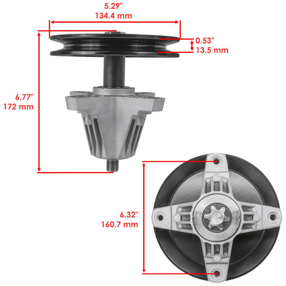 Deck Spindle Pulley Assembly with Blade for Troy-Bilt Bronco 46T (2018–2021)