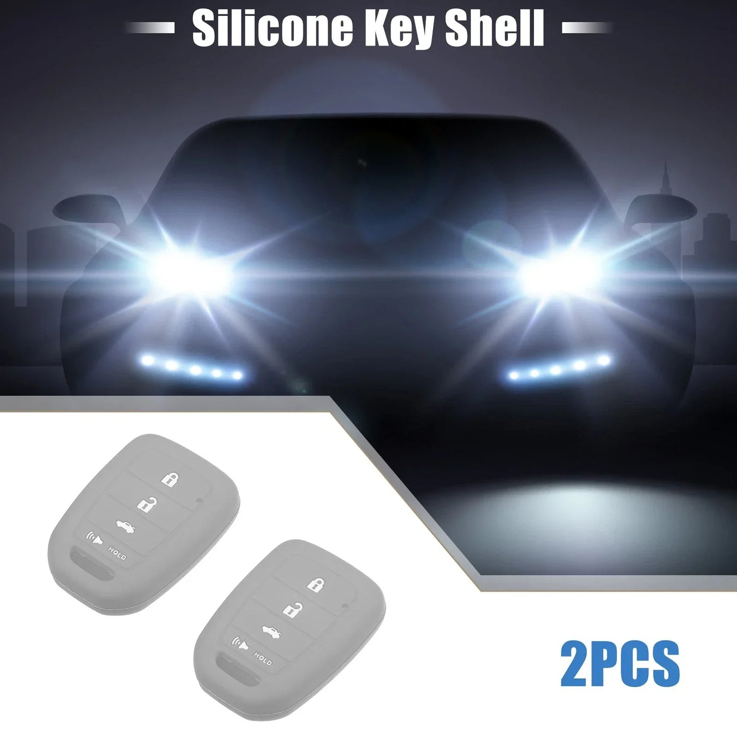 Smart Key Fob Cover Protector for Honda Civic Accord CR-V HR-V Gray (2 x)