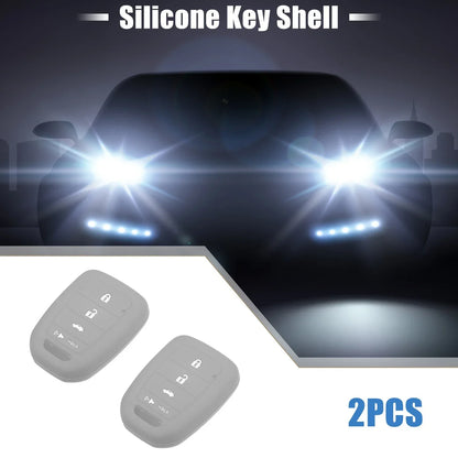 Smart Key Fob Cover Protector for Honda Civic Accord CR-V HR-V Gray (2 x)