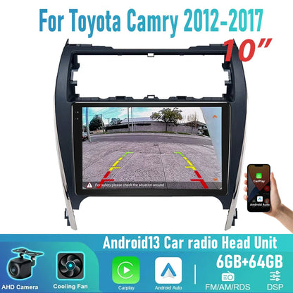 6-64GB Wireless CarPlay Android13 Head Unit Upgrade for Toyota Camry (2012-2017)