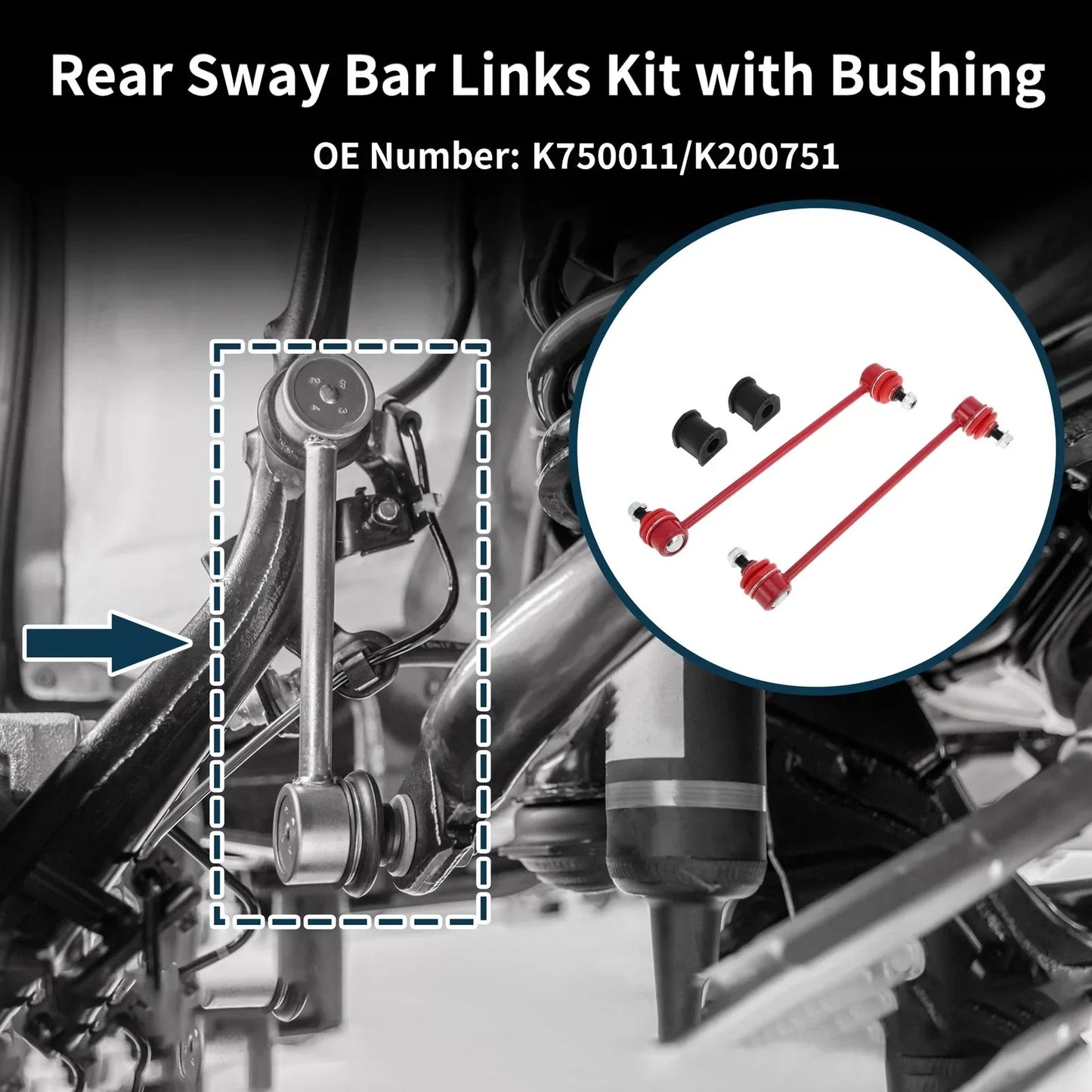 Rear Stabilizer Bar Links 2 x Bushing for Toyota Camry (2012-2023)
