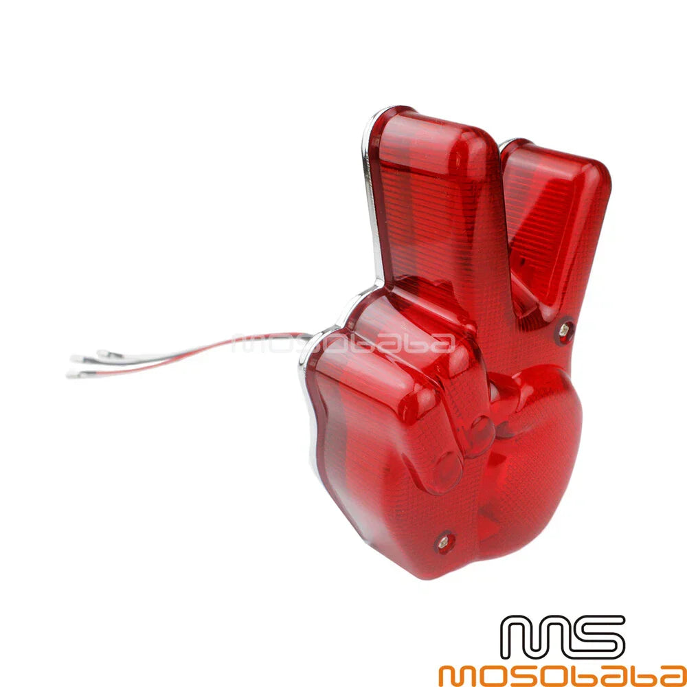 LED Tail Brake Light for Harley Cafe Racer Chopper Vintage Peace Sign
