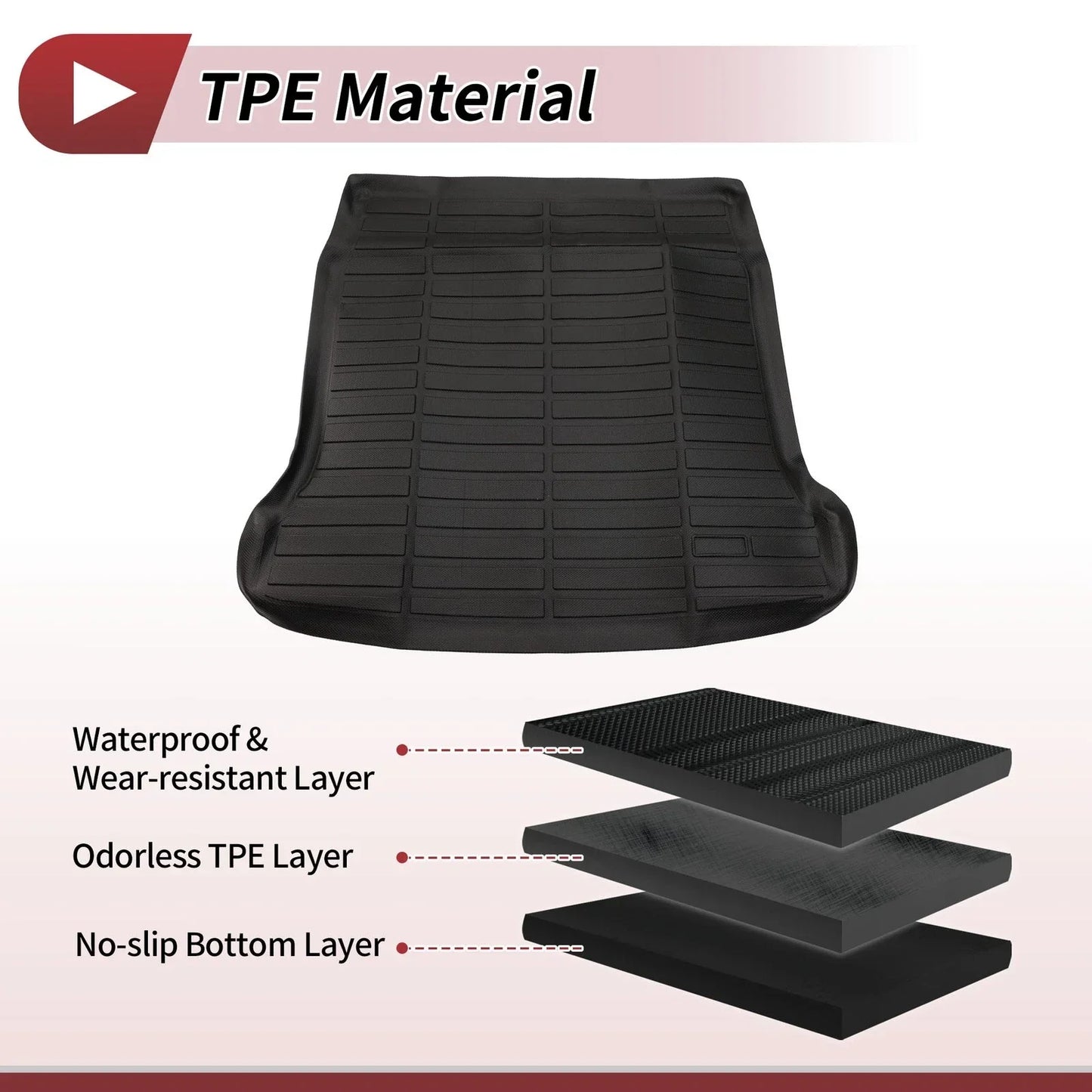 Trunk Mat for Hyundai Ioniq 6 2023-2025 TPE Cargo Liner Replacement Black