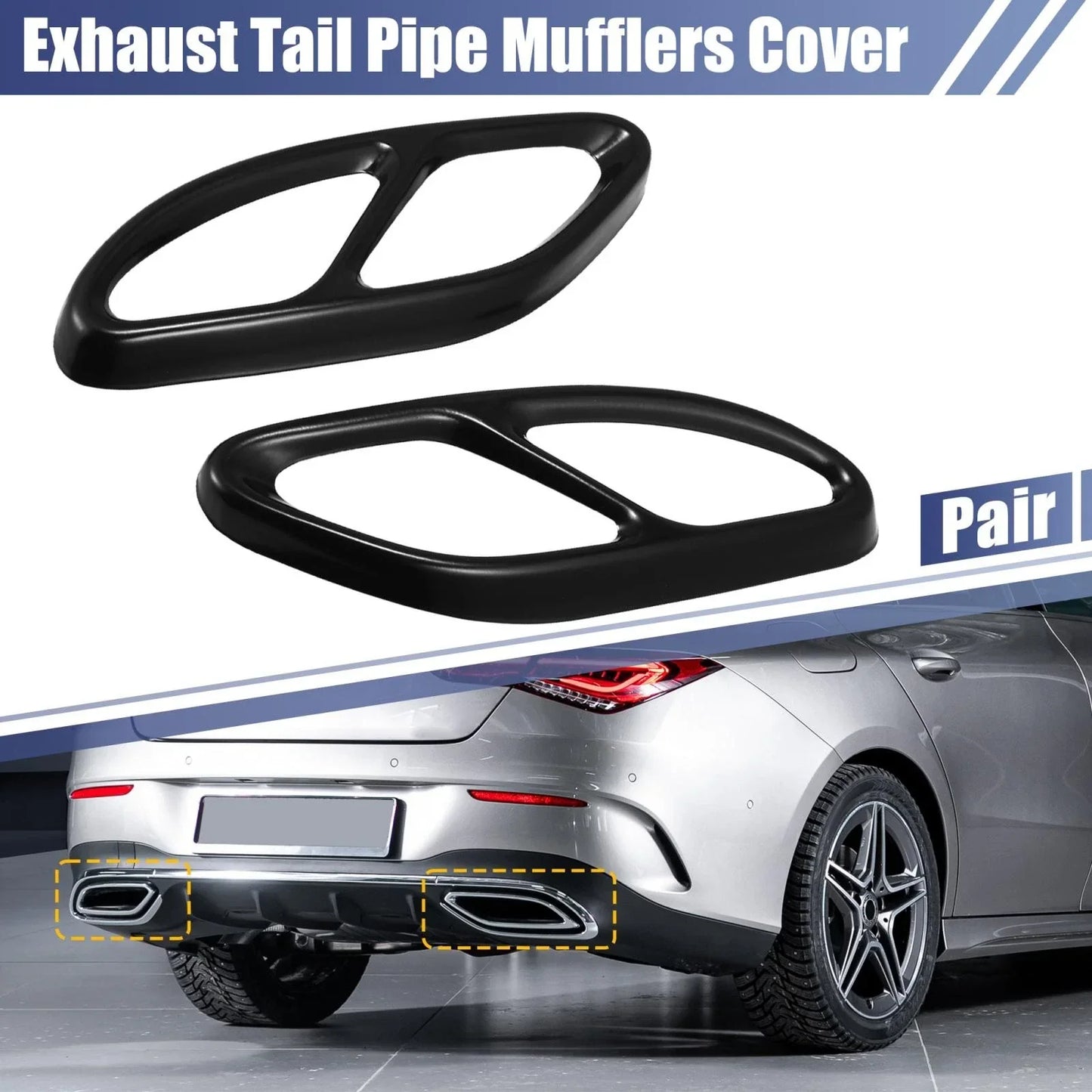 Exhaust Tail Pipe Mufflers Covers for Mercedes-Benz A Class A200 (2016-2019)