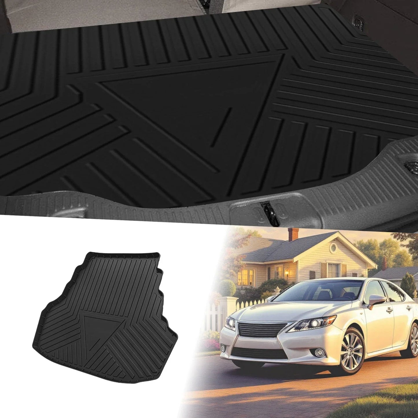 Flat Face Cargo Liner Rear Trunk Mat for Lexus ES (2005-2012) 1 x TPE