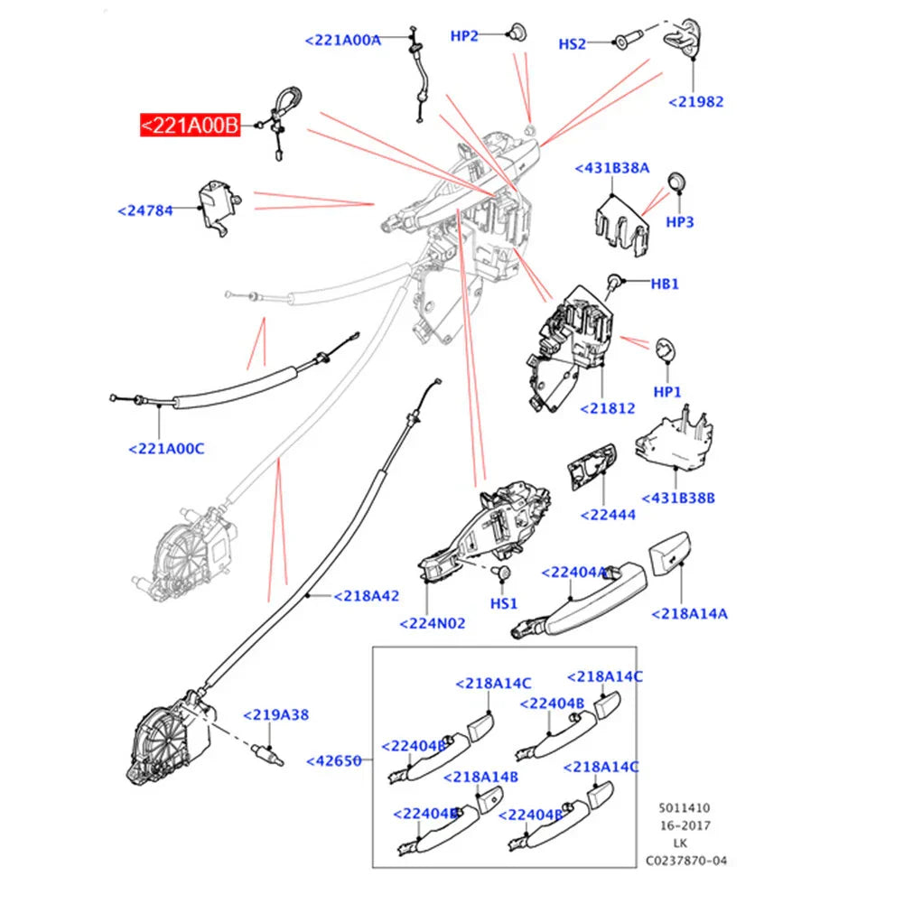 Exterior Release Cable for Land Rover Range Rover (2013-2015)