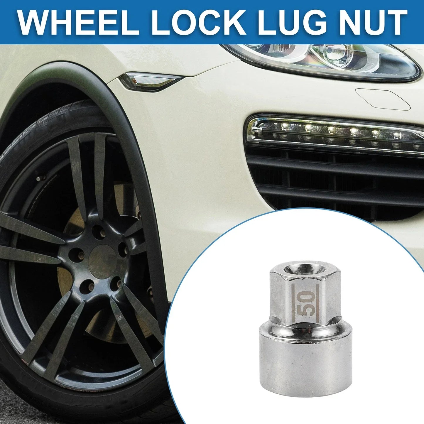 Wheel Lock Lugnut 3/4" Anti-theft Key Socket for Porsche